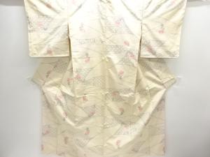 未使用品　花模様織り出し手織り紬着物